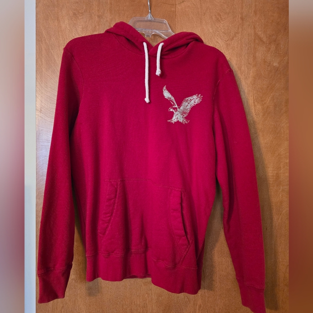 Men's Red Hoodie with Eagle Design